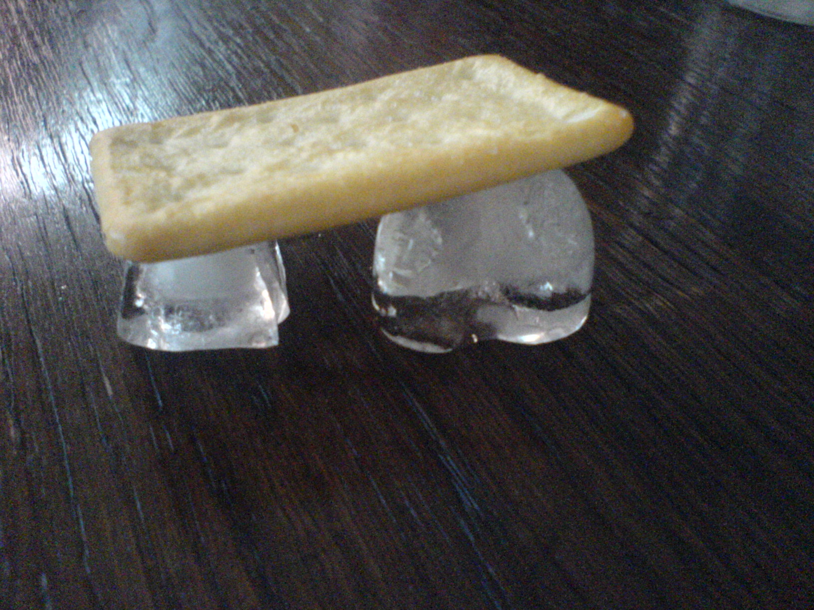 Saltinen på hal is.